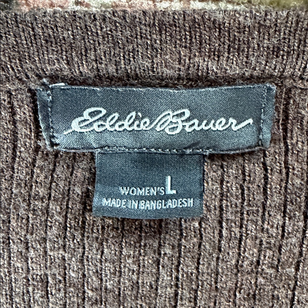 Eddie Bauer Brown Knit Sweater Top - Picture 2 of 3